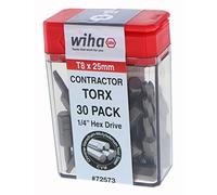 Wiha 72573 Torx Screwdriver Bits, T8, 30-Pack