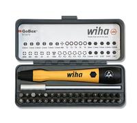 Wiha 75979 36 Piece GoBox Electronics ESD Precision Micro Bit Set | ESD-safe PicoFinish handle meets IEC 61340-5-1; slotted, phillips, hex, torx, pentalobe micro bits; metal case
