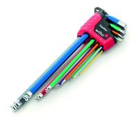 WIHA 9 Pc ErgoStar Colour Coded Ball End Hex Long Allen Key Set,1.5 - 10mm,41483