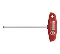 Wiha Allen Wrench with t-Handle, Hexagonal Clamping Ring Function, Magic Ring for Holding Screws Without Magnets. Nickel Plated, 334R030100