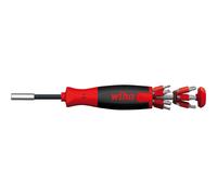 Wiha 38605 LiftUp 25 Magnetic Screwdriver with Bit Magazine (SL, PH, PZ, TX)