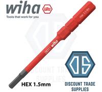 Wiha Slimbit Hex Screwdriver 1.5mm Hexagon Head 1000V Vde Electrician 75mm 37222