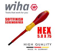 Wiha Hex Drive Slim VDE 1000v Electricians Screwdrivers 2.5-8mm, Choose Size/Set