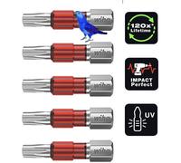 Wiha Impact Screwdriver TY Bit Set TORX (T40) 29mm 1/4" Set of 5 42150