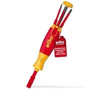 Wiha Magazin Bit Holder, SB 283109020, Red | Integrated handle magazine stores 6 slimBits and extends at the press of a button for quick access.