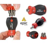 WIHA Micro Stubby Magnetic Screwdriver With Bit Holder & Pz & Slot Bits, 33764