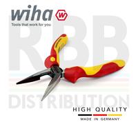 Wiha Needle Nose Pliers 160mm Long 1000v VDE Electrician With Cutting Edge 35477