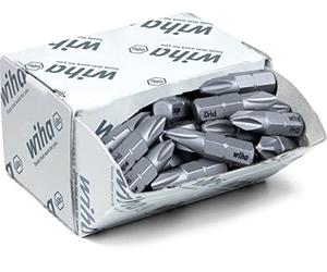 Wiha Phillips PH2 Screwdriver Bit Set - 50 Pieces, 25mm, 1/4" C6.3, Standard 25mm Bits - Perfect for Professionals