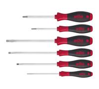 Wiha 302ZK6SO SoftFinish Flat Head/Pozidriv Screwdriver Set, 6 Piece