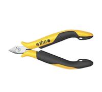 Wiha Professional Diagonal Cutting Pliers ESD with Narrow Sharp Pointed Head, No Chamfer, 115 mm (4 1/2") (33521)