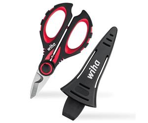 Wiha Professional Scissors with Crimping Function 1-5mm² 160mm (41923) | Combines stripping, skinning, crimping and cutting functions in a single tool for electrician tasks.