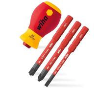 Wiha SoftFinish Electric SlimVario Stubby Screwdriver Bit Holder Set 4Â Pieces(41230) VDE Approved Individually-Tested with Ergonomic Handle for...