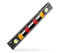 WIHA SB24691 Electrician's spirit level, Black | Sliding marking points allow adjustment for flush box spacing requirements in electrical installations.