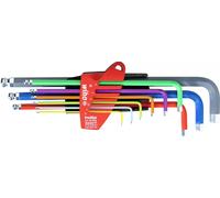 Wiha SB369S9F ProStar Coloured Fluorescent Ball End Hex Key Set 1.5-10mm