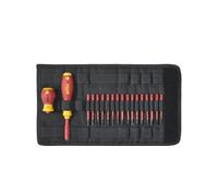 wiha 2831T18, slimVario Screwdriver and Bits Set, with Stubby in bag, VDE Insulated, (41231), 18 Pieces, SLOTTED - POZIDRIV - PHILIPS - SL/POZI - STAR - HEX, Black Case