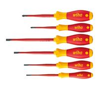 WIHA 25477 6PCE 1000 VOLT ERGONOMIC SOFT FINISH VDE SCREWDRIVER SET