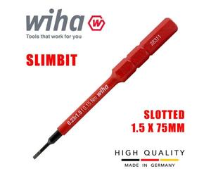 Wiha Slimbits Slotted Screwdriver 1.5mm Flat Head 1000V Vde Electrician 43114
