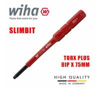 Wiha Slimbits Torx Plus Screwdriver 8Ip Head 75mm 1000V Vde Electrician 43146