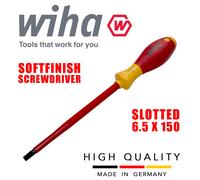WIHA Slotted Electricians Screwdrivers Insulated VDE Slim Fit SoftFinish 1000v