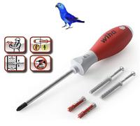 Wiha SoftFinish Dowel Racket Set with Dowels, Phillip 6mm Round Blade 41289