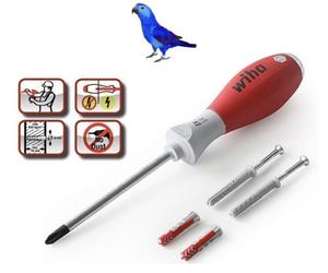 Wiha SoftFinish Dowel Racket Set with Dowels, Phillip 6mm Round Blade 41289