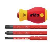 Wiha SoftFinish Electric slimVario Stubby Screwdriver Set, 4 Piece