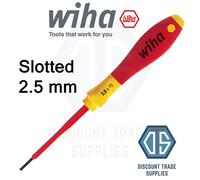 Wiha SoftFinish Electric Slotted Flathead Screwdriver 320N 2.5mm 00820 1000v VDE
