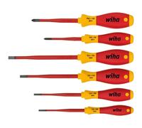 Wiha SoftFinish Electrician's Screwdriver Set Six Piece Hand Tools SlimFix 35389