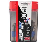 Wiha TerminatorBlue Impact Bit Box - Torx T25 x 1 Inch - 20 Pack
