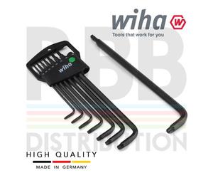Wiha Torx L-Key Allen Ball End 8Pcs T9 To T40 With Holder Black Oxidised 32394