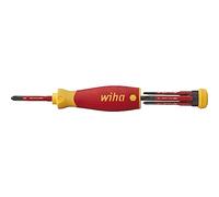 Wiha Vde Pocket Max Ph/Pz/Sl 4Pc, Red | Handle-integrated bit storage contains four 75mm slimBits for access to low-lying screws and spring clips.