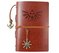 WIHCBEEN Vintage PU Leather Refillable Notebook for Diary, Embossed Travel Journal Diary with Blank Pages,card holder and Retro Pendants,Brown