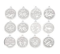 WIHFHGZ 12pcs Stainless Steel Sign Pendant Set, DIY Jewelry Craft, Multipattern - Durable Material, Versatile Use for Necklaces and Bracelets