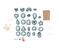 WIHFHGZ 142 Pcs Dark Blue Polymer Clay Cutters Set Plastic Polymer Clay Cutter Tools DIY Clay Jewelry Earring Making Kit Gifts