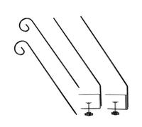 WIHFHGZ 30 - Inch Extensible Clamp - On Deck Hook, 2 Pack Metal Adjustable Hangers in Black - Rust Proof Powder Coated, Easy Installation for Bird Feeders and Plants