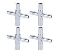 WIHFHGZ 4Pcs Sillcock Water Key Set, 4 Way Valve Tool, Galvanized Silver 1/4 9/32 5/16 11 / 32in - Durable Steel Construction, Compact Outdoor Faucet Wrench, Water Main Shut Off to