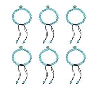 WIHFHGZ 6 Pcs Hand Woven Turquoise Blue Evil Eye Bracelets 8MM Beaded Ladies Jewelry - Protective Charm Accessories, Durable Alloy Craftsmanship, Perfect Gift for Women