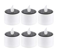 WIHFHGZ 6Pcs LED Candle Lights, Yellow Decorative Solar Waterproof, Household Lighting Set - Long Lasting Ni - MH Battery, Safe Flame - Free Design, Ideal for Outdoor and Indoor (Yellow)