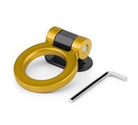 WIHFHGZ Adhesive Towing Hook, Round Traction Ring, Black, Universal Car Decoration - Non - Destructive Installation, Durable ABS Plastic, Stylish Trailer Hook Accent (Gold)