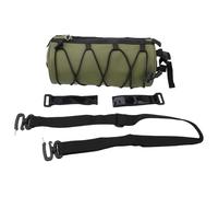 WIHFHGZ Bike Front Frame Bag Large Capacity Cylinder Shape, Multifunctional Folding Top Tube - Adjustable Straps, Side Mesh Pockets, Durable 679 Film Material (OD Green)