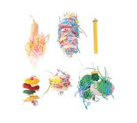 WIHFHGZ Bird Shredding Toy Set, 6pcs Colorful Parrot Chewing Toys for Small and Medium Birds - Boredom Relief, Easy Cage Attachment, Interactive Play for Cockatiels and Parakeets