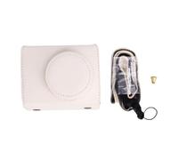 WIHFHGZ Camera Case for PowerShot V1, PU Leather Protective Cover, Green with Adjustable Shoulder Strap - Durable Scratch Guard, Comfortable Grip, Travel Ready (White)