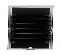 WIHFHGZ Card Case Stainless Steel, Black, 6 Card Slots, Antimagnetic, PVC Lining, Concealed Button Design - Durable Security, Compact Size, Ideal for Everyday Carry (Black)