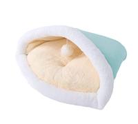 WIHFHGZ Cat Sleeping Bag Semi Closed Plush Soft, Mint Green, 15.7x20.5 Inch - Washable, Multifunctional Pet Bed, Ideal for Indoor Cats and Puppies (Cat litter-mint green)