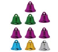 WIHFHGZ Colourful Iron Bells for Parrots, 10pcs 3.2CM Interactive Bird Bell Toys, DIY Accessory - Durable Metal, Bright Colours, Engaging Pet Playtime (3.2CM)