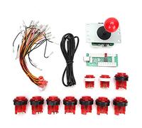 WIHFHGZ Diy Game Joystick Kit, Red Rocker Set, Fighting Game Accessory for Windows XP Win7 Win8 - Easy Installation, Durable Design, Compatible with Multiple Systems