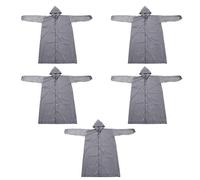WIHFHGZ Hooded Raincoat Reusable One Piece, Thickened EVA, Black, 5Pcs - Rapid Drying, Waterproof Durable, Ideal for Outdoor Travel and Camping (Grey)