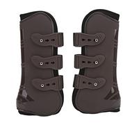 WIHFHGZ Horse Front Legs Guard, PU Neoprene Protective Boots, 2pcs Black - Durable Protection, Adjustable Fit, Ideal for Riding and Jumping (A pair of brown front legs M)