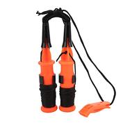 WIHFHGZ Ice Fishing Safety Picks, 2Pcs Winter Ice Picks with Emergency Whistle, Orange Handle - Durable Stainless Steel, Compact Outdoor Tackle Tool for Hiking and Fishing (black rope)