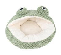 WIHFHGZ Pet Sofa Bed, Cute Frog Shape, Long Plush, 60x60cm, Soft and Warm - Washable, Cozy Resting Spot for Cats and Small Pets All Seasons (S)